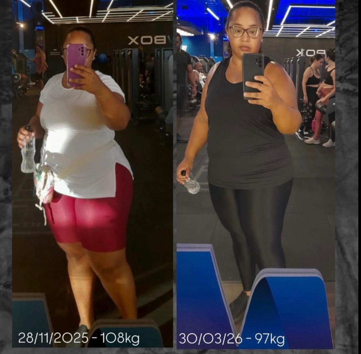 Resultado de aluna: antes e depois